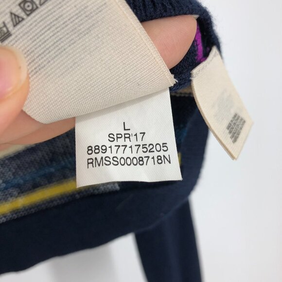 Rachel Roy Navy & Multicolor Striped Knit Longsleeve Cropped Sweater size L - Picture 6 of 10